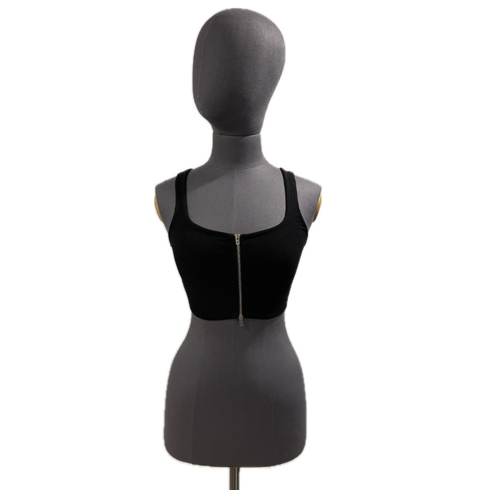 Zara Black Sports Bra with Zipper